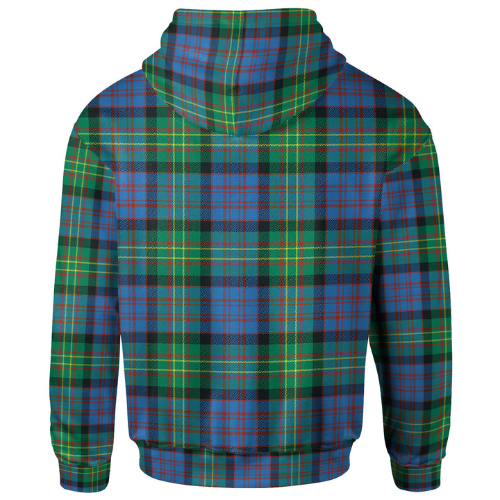 Scottish Bowie Ancient Clan Tartan Hoodie Back Side Tartan Plaid
