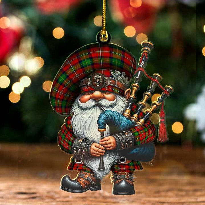 Scottish Boyd Clan Crest Tartan Bagpiper Gnome Ornament Tartan Plaid 1.jpg