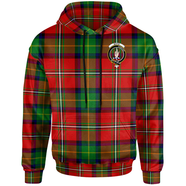 Scottish Boyd Clan Crest Tartan Hoodie Front Side Tartan Plaid