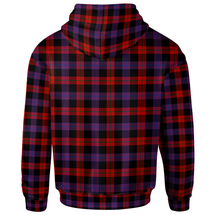 Scottish Brown Modern Clan Tartan Hoodie Back Side Tartan Plaid