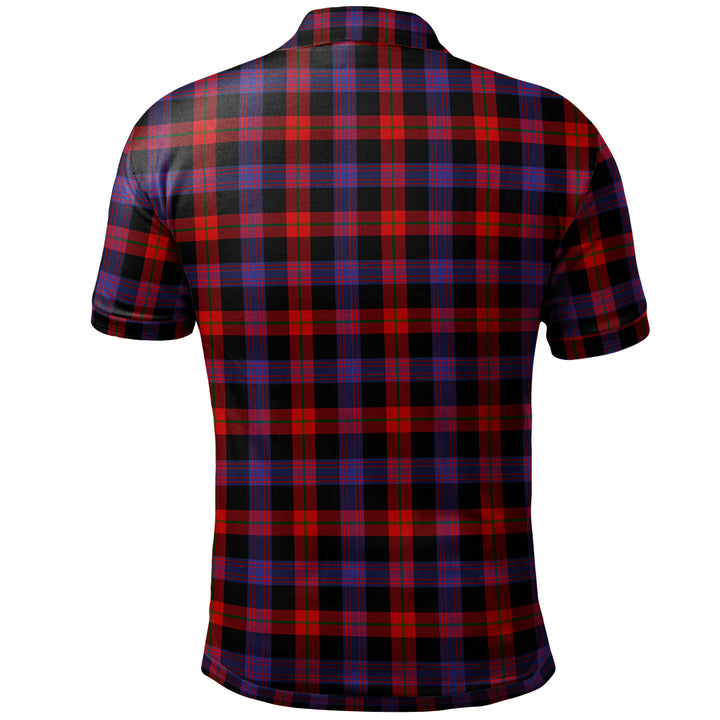 Scottish Brown Modern Clan Tartan Polo Shirt Back Side Tartan Plaid