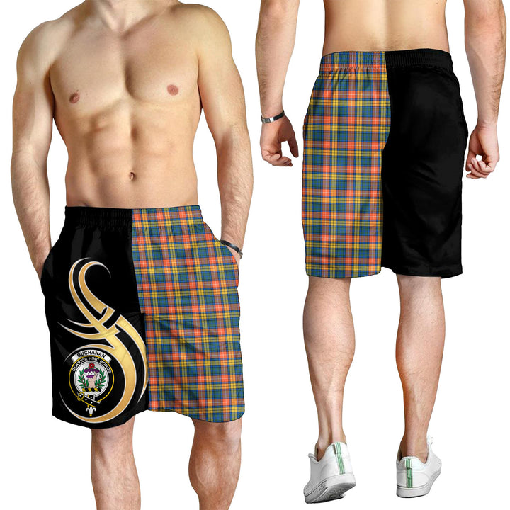 Scottish Buchanan Ancient Clan Crest Tartan Believe in Me Men's Shorts Tartan Plaid 3