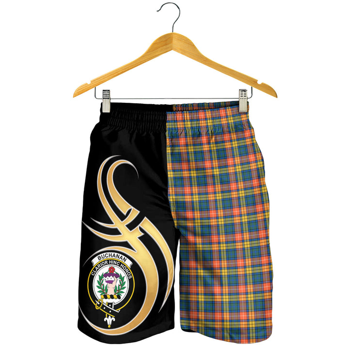 Scottish Buchanan Ancient Clan Crest Tartan Believe in Me Men's Shorts Tartan Plaid 4