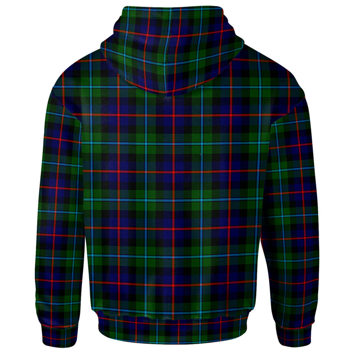 Scottish Calder Clan Crest Tartan Hoodie Back Side Tartan Plaid