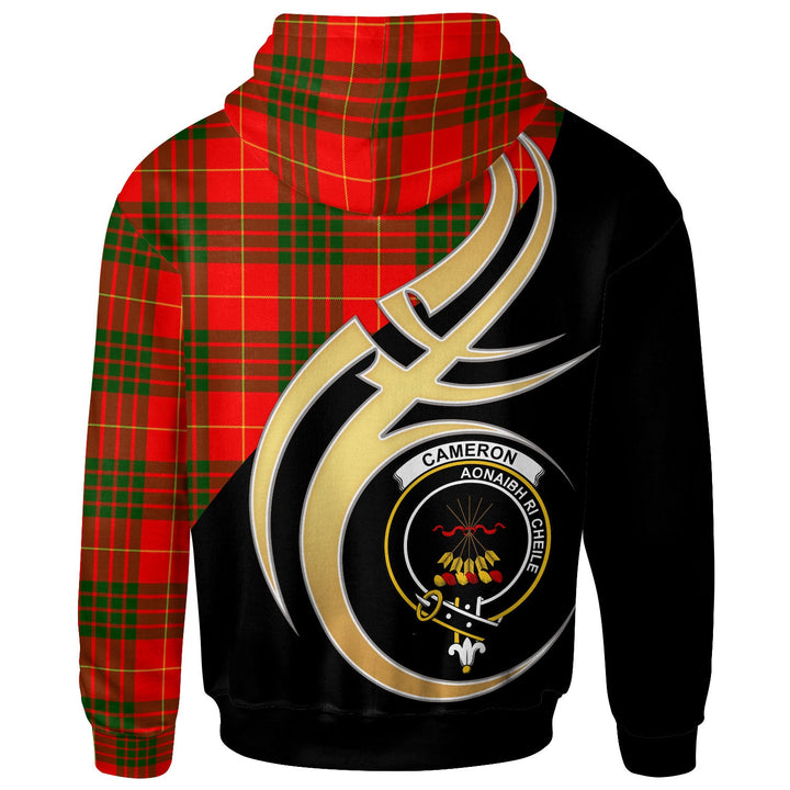 Scottish Cameron Clan Crest Tartan Hoodie - Believe In Me Back Side Tartan Plaid