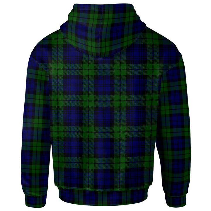 Scottish Campbell Clan Crest Tartan Hoodie Back Side Tartan Plaid