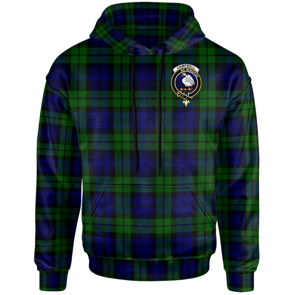Scottish Campbell Clan Crest Tartan Hoodie Front Side Tartan Plaid