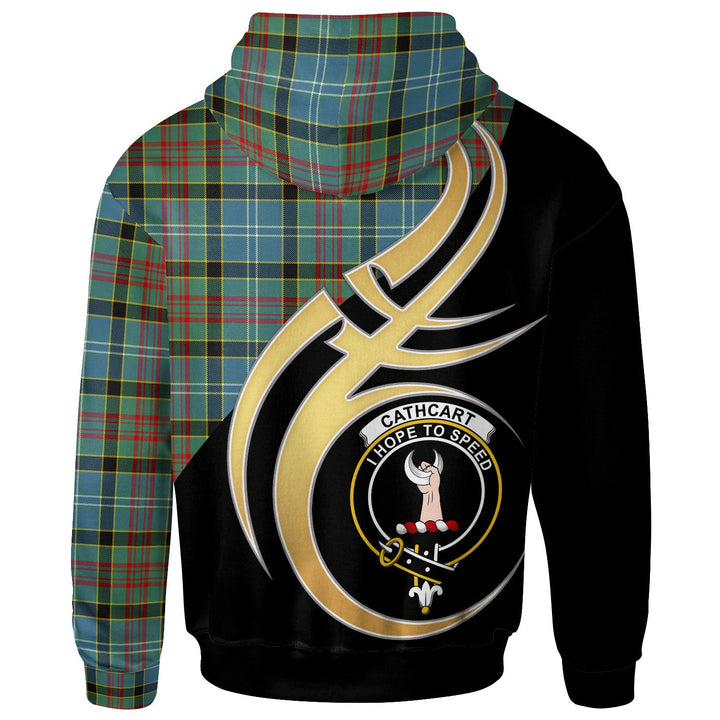 Scottish Cathcart Clan Crest Tartan Hoodie - Believe In Me Back Side Tartan Plaid