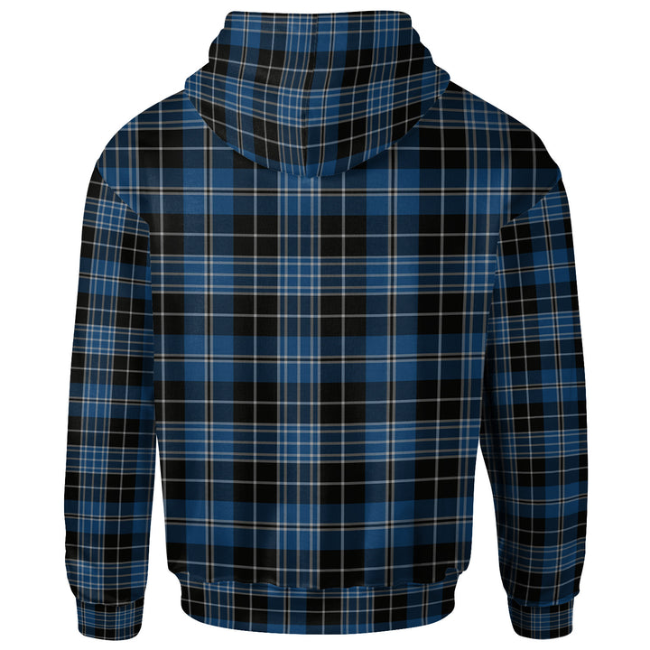Scottish Clergy Blue Clan Tartan Hoodie Back Side Tartan Plaid