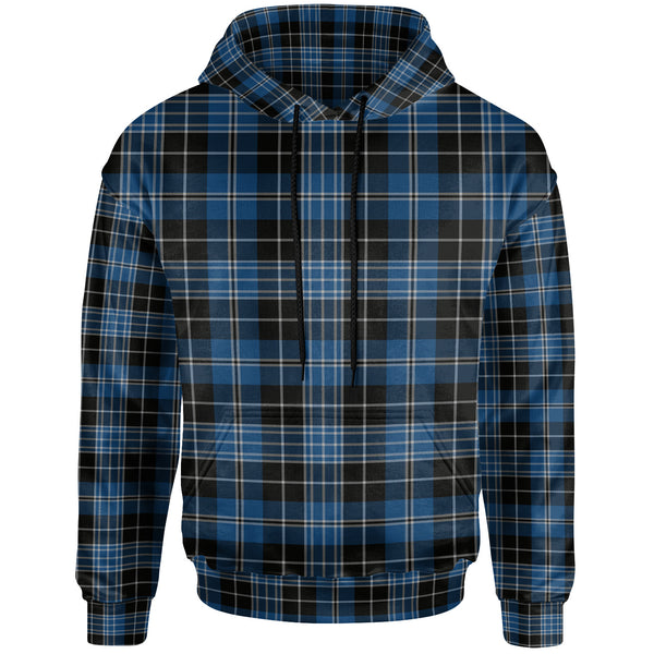 Scottish Clergy Blue Clan Tartan Hoodie Front Side Tartan Plaid