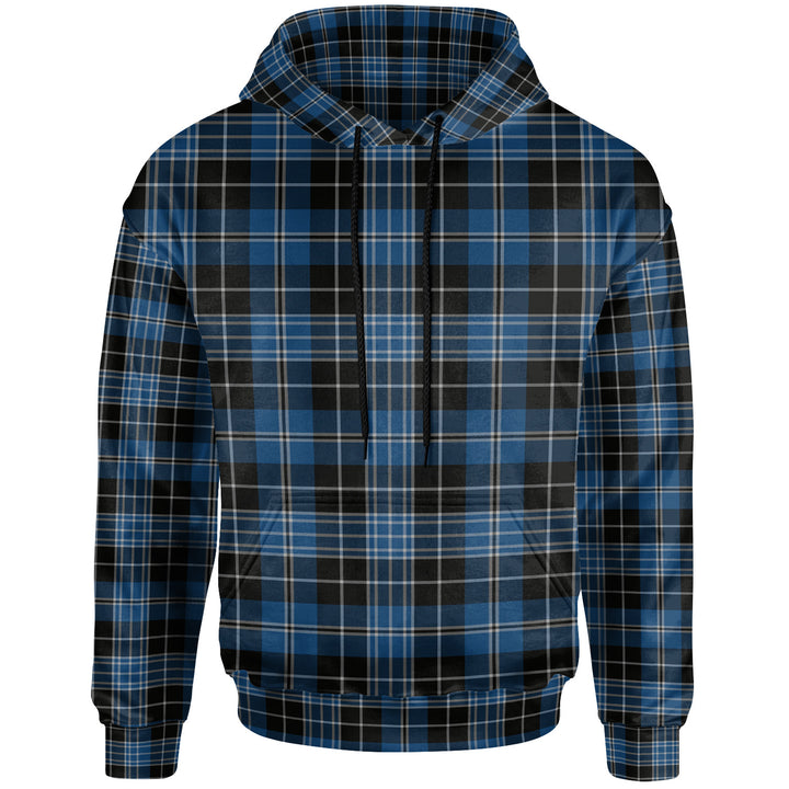 Scottish Clergy Blue Clan Tartan Hoodie Front Side Tartan Plaid