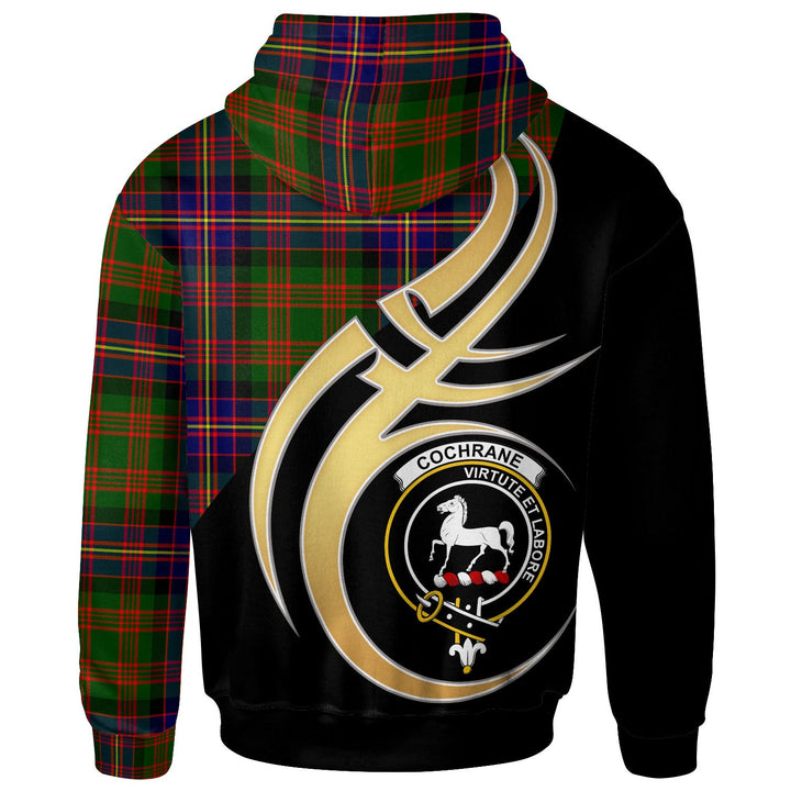 Scottish Cochrane Clan Crest Tartan Hoodie - Believe In Me Back Side Tartan Plaid