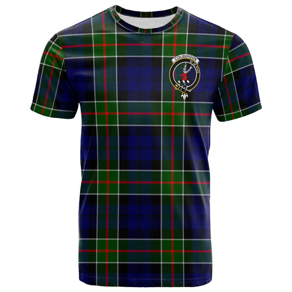 Scottish Colquhoun Clan Crest Tartan T-Shirt Front Side Tartan Plaid