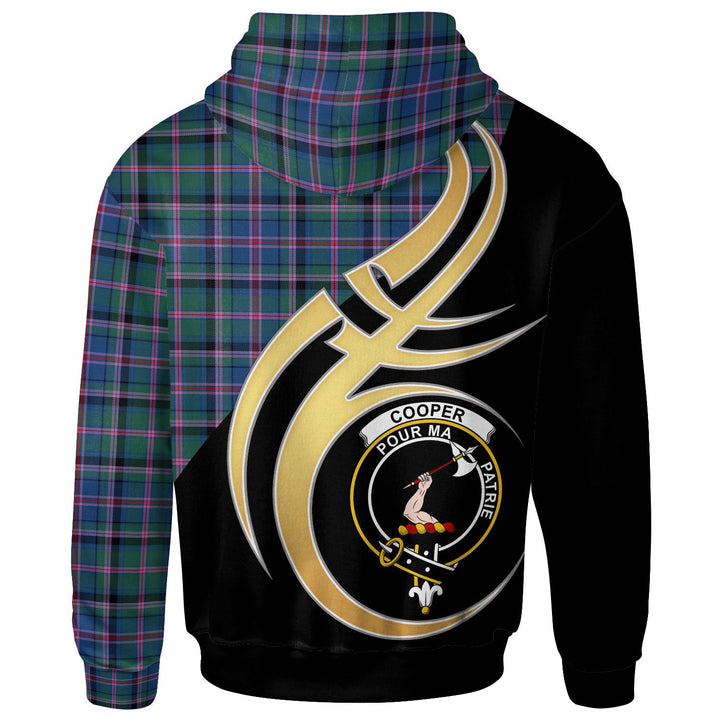 Scottish Cooper Clan Crest Tartan Hoodie - Believe In Me Back Side Tartan Plaid