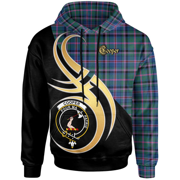 Scottish Cooper Clan Crest Tartan Hoodie - Believe In Me Front Side Tartan Plaid
