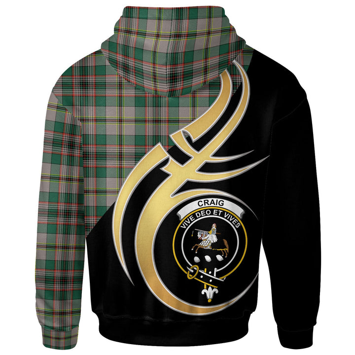 Scottish Craig Clan Crest Tartan Hoodie - Believe In Me Back Side Tartan Plaid