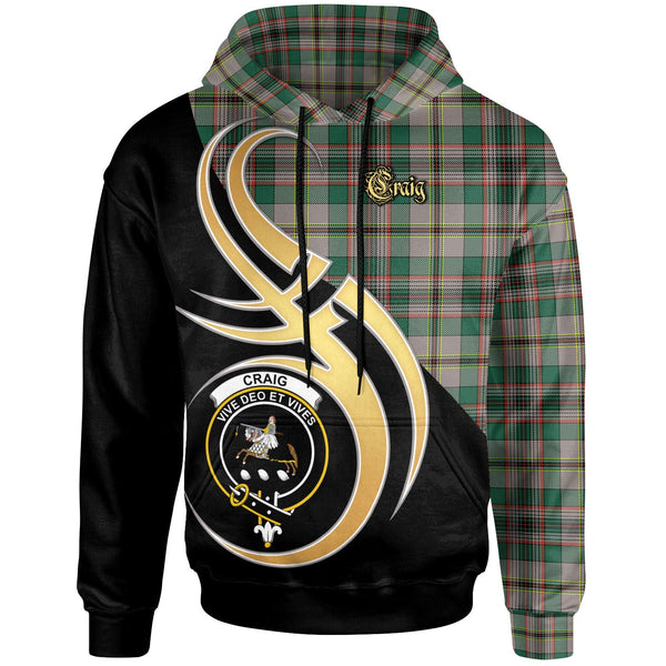 Scottish Craig Clan Crest Tartan Hoodie - Believe In Me Front Side Tartan Plaid