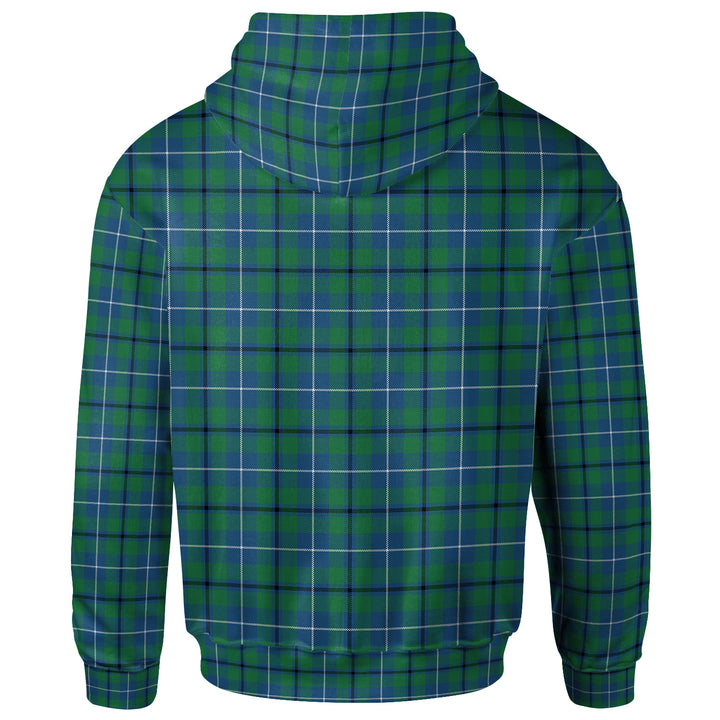 Scottish Douglas Ancient Clan Tartan Hoodie Back Side Tartan Plaid