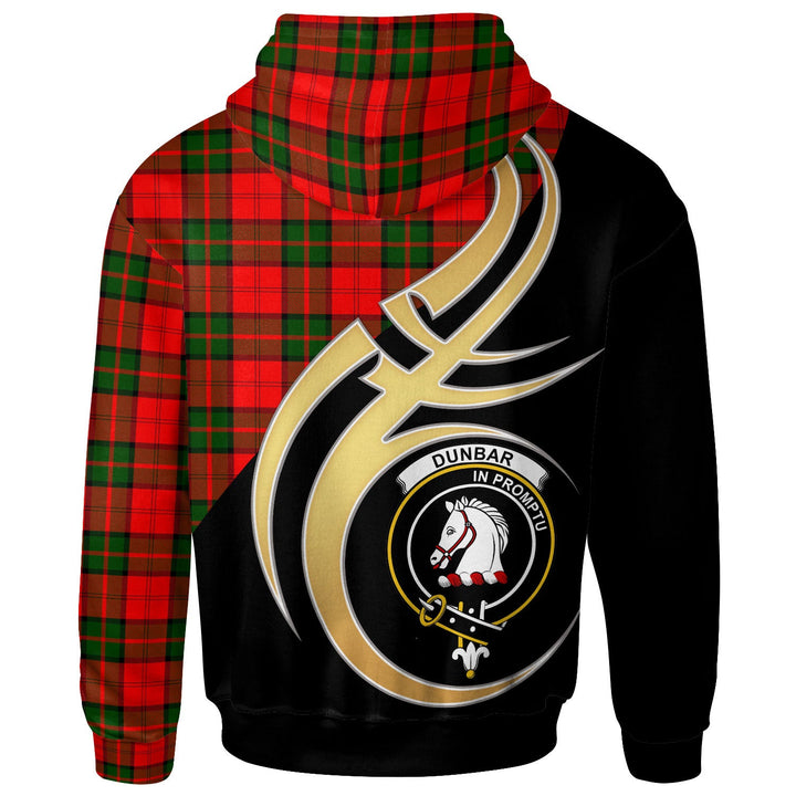 Scottish Dunbar Clan Crest Tartan Hoodie - Believe In Me Back Side Tartan Plaid