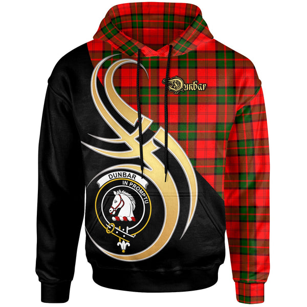 Scottish Dunbar Clan Crest Tartan Hoodie - Believe In Me Front Side Tartan Plaid