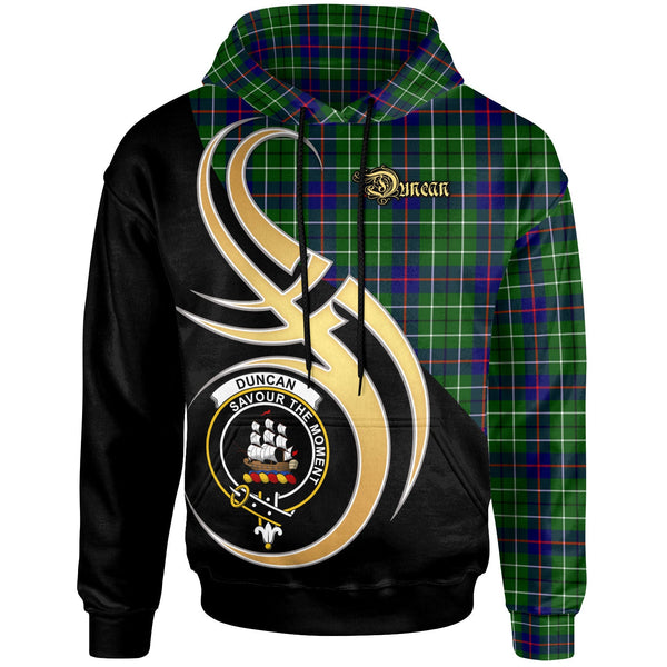 Scottish Duncan Clan Crest Tartan Hoodie - Believe In Me Front Side Tartan Plaid