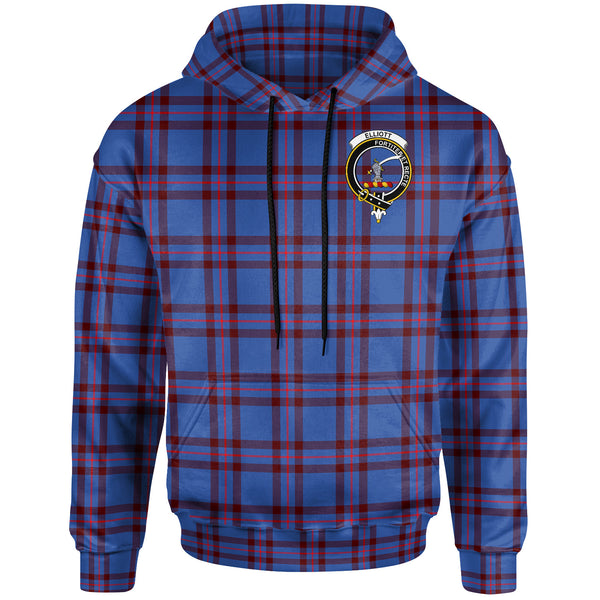 Scottish Elliott Clan Crest Tartan Hoodie Front Side Tartan Plaid