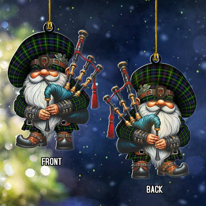Scottish Farquharson Clan Crest Tartan Bagpiper Gnome Ornament Tartan Plaid 2.jpg