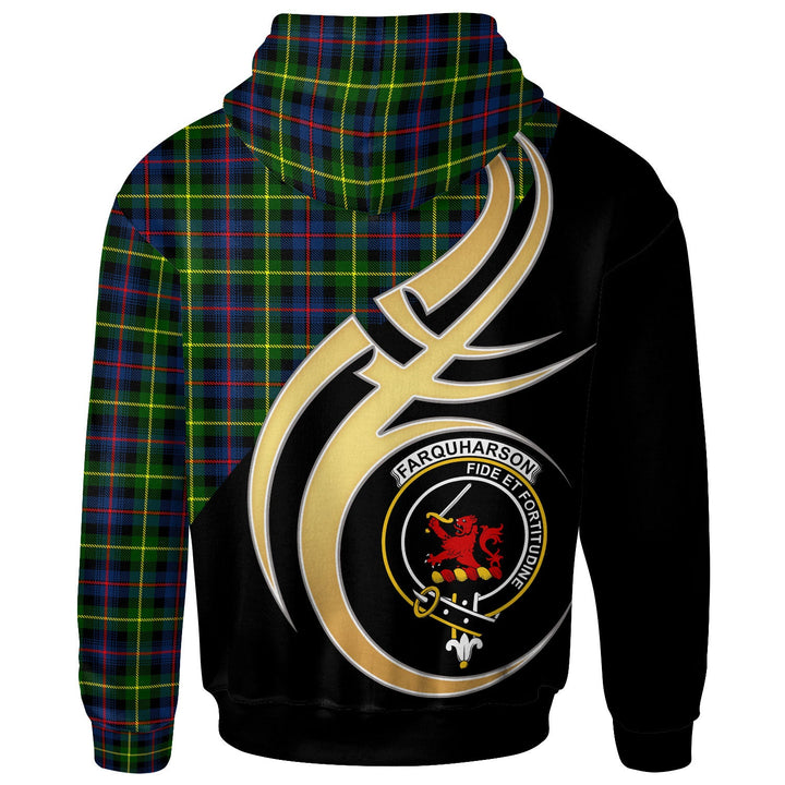 Scottish Farquharson Clan Crest Tartan Hoodie - Believe In Me Back Side Tartan Plaid