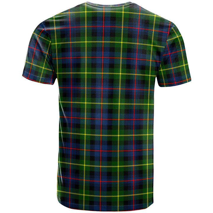 Scottish Farquharson Clan Crest Tartan T-Shirt Back Side Tartan Plaid