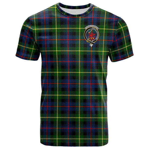 Scottish Farquharson Clan Crest Tartan T-Shirt Front Side Tartan Plaid