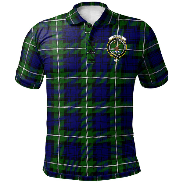 Scottish Forbes Clan Crest Tartan Polo Shirt Front Side Tartan Plaid