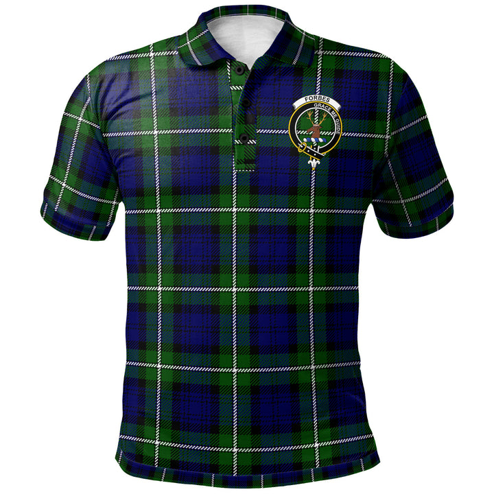Scottish Forbes Clan Crest Tartan Polo Shirt Front Side Tartan Plaid
