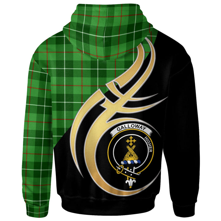 Scottish Galloway Clan Crest Tartan Hoodie - Believe In Me Back Side Tartan Plaid