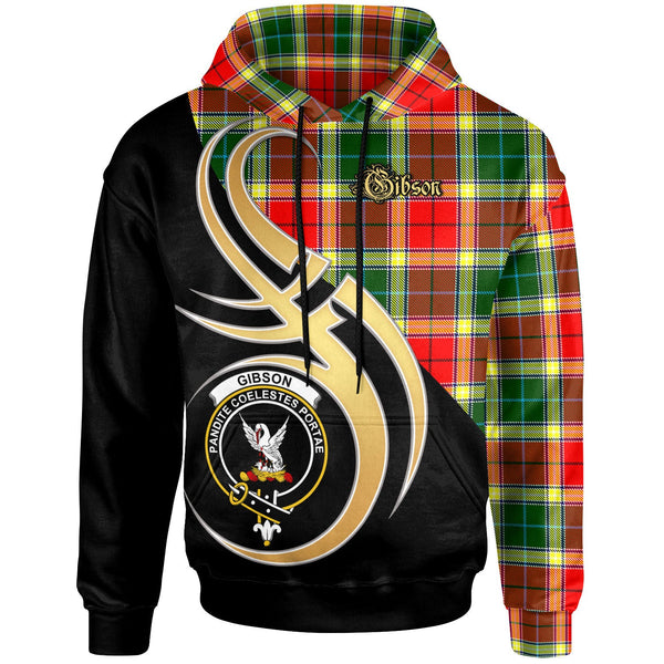 Scottish Gibson Clan Crest Tartan Hoodie - Believe In Me Front Side Tartan Plaid