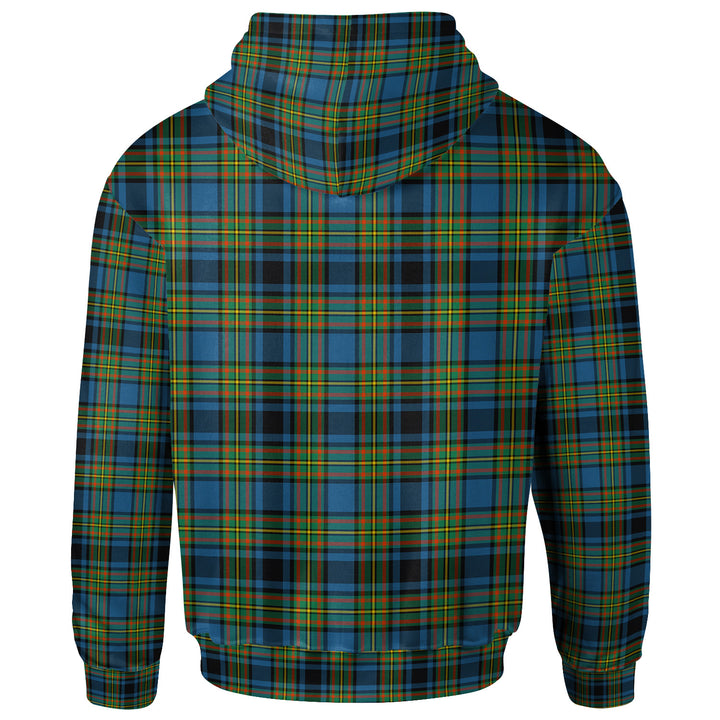 Scottish Gillies Ancient Clan Tartan Hoodie Back Side Tartan Plaid
