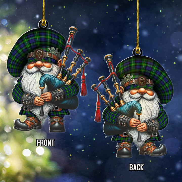 Scottish Gordon Clan Crest Tartan Bagpiper Gnome Ornament Tartan Plaid 2.jpg