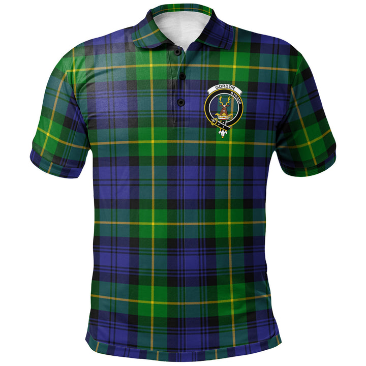 Scottish Gordon Clan Crest Tartan Polo Shirt Front Side Tartan Plaid