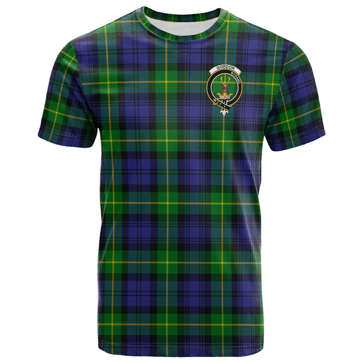 Scottish Gordon Clan Crest Tartan T-Shirt Front Side Tartan Plaid