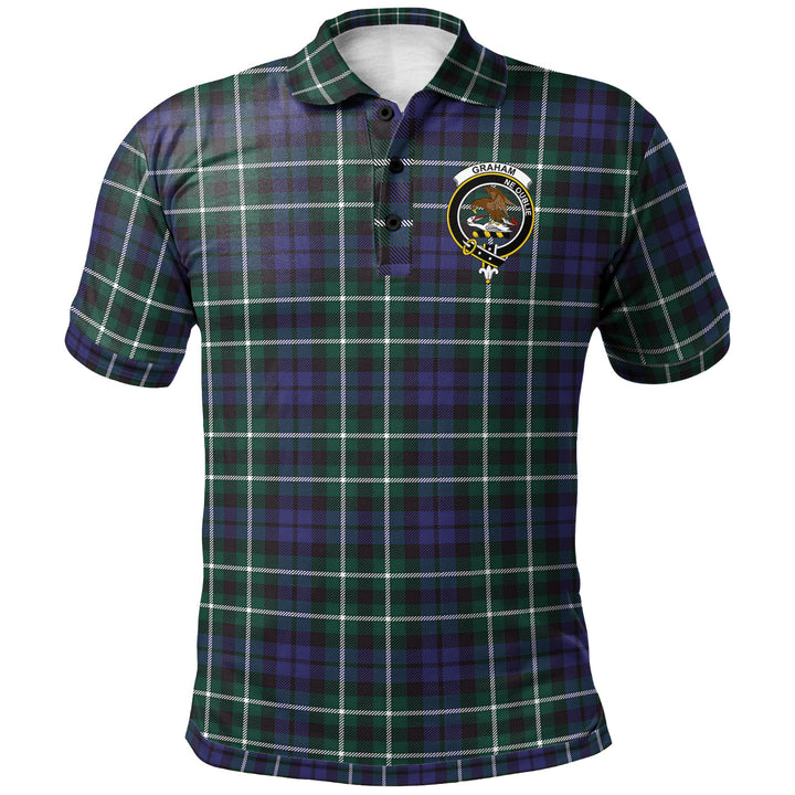 Scottish Graham Clan Crest Tartan Polo Shirt Front Side Tartan Plaid