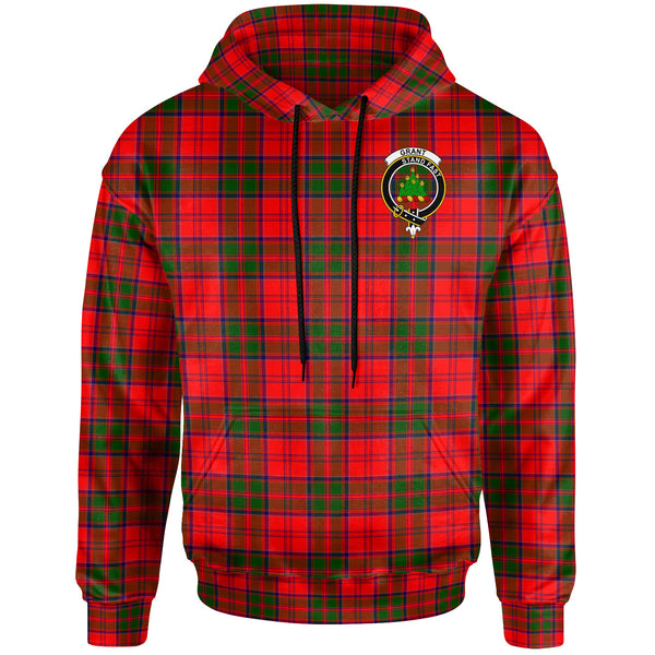 Scottish Grant Clan Crest Tartan Hoodie Front Side Tartan Plaid