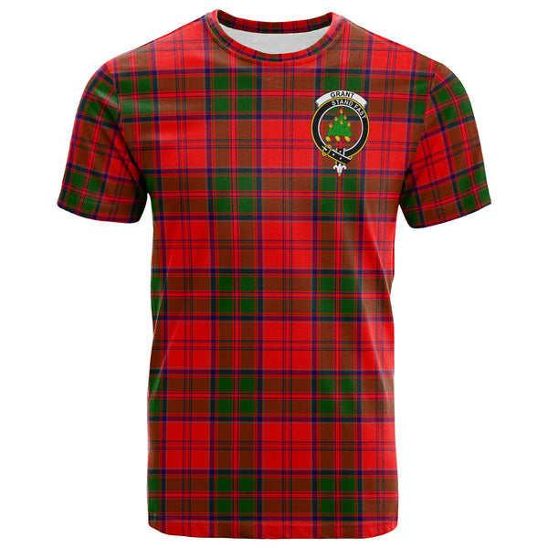 Scottish Grant Clan Crest Tartan T-Shirt Front Side Tartan Plaid