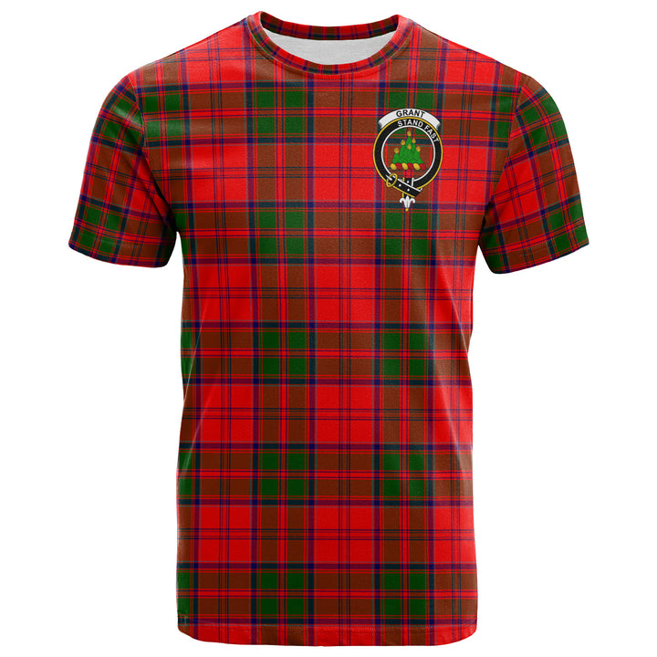 Scottish Grant Clan Crest Tartan T-Shirt Front Side Tartan Plaid