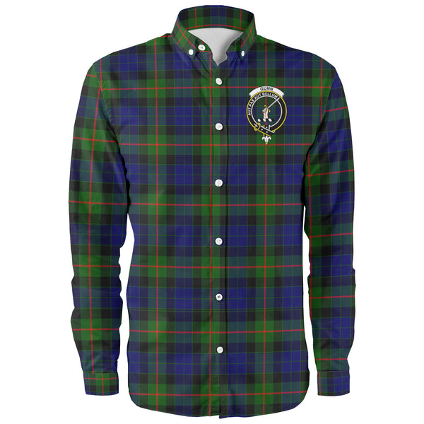 Scottish Gunn Clan Crest Tartan Long Sleeve Shirt Front Side Tartan Plaid