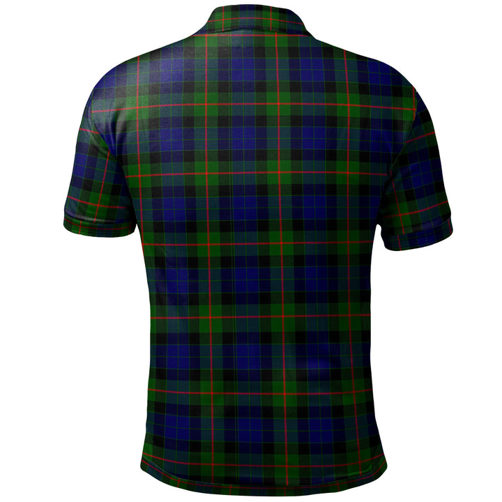 Scottish Gunn Clan Crest Tartan Polo Shirt Back Side Tartan Plaid