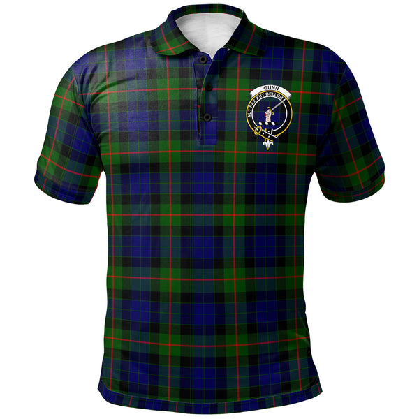 Scottish Gunn Clan Crest Tartan Polo Shirt Front Side Tartan Plaid