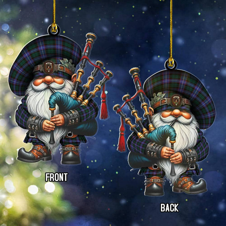 Scottish Guthrie Clan Crest Tartan Bagpiper Gnome Ornament Tartan Plaid 2.jpg