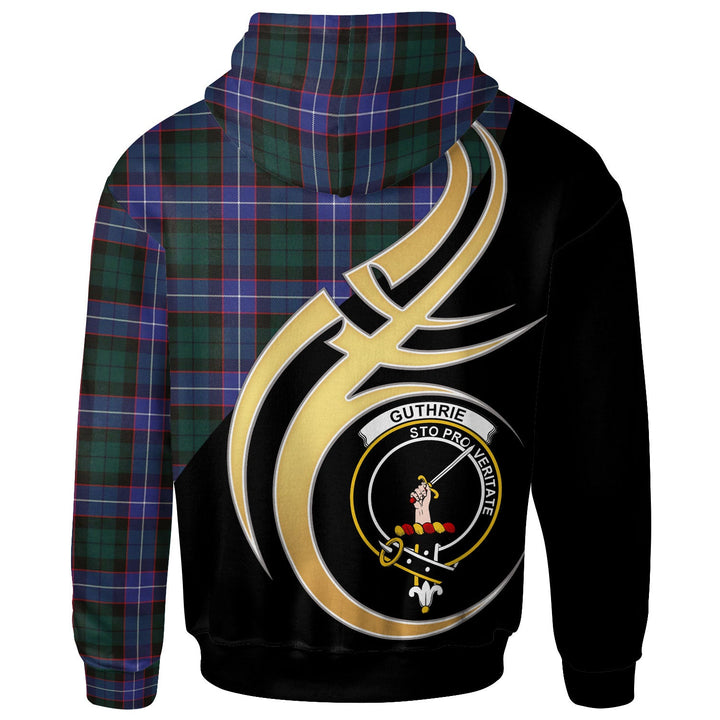 Scottish Guthrie Clan Crest Tartan Hoodie - Believe In Me Back Side Tartan Plaid