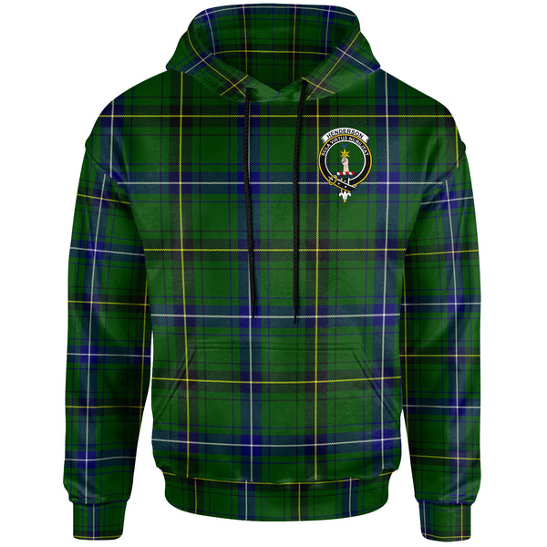 Scottish Henderson Clan Crest Tartan Hoodie Front Side Tartan Plaid