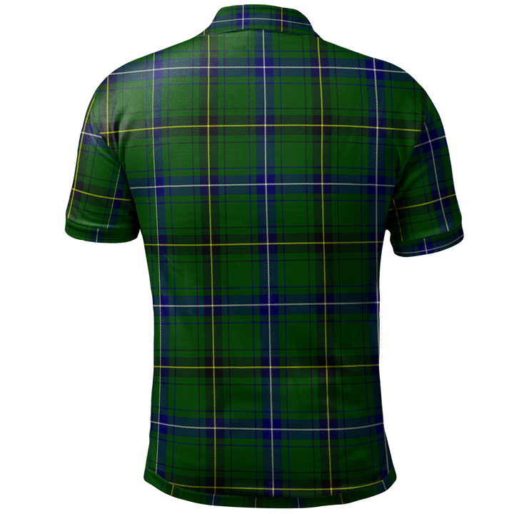Scottish Henderson Clan Crest Tartan Polo Shirt Back Side Tartan Plaid