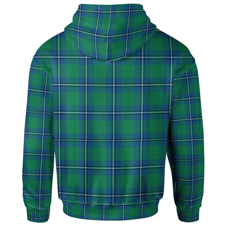Scottish Irvine Ancient Clan Tartan Hoodie Back Side Tartan Plaid